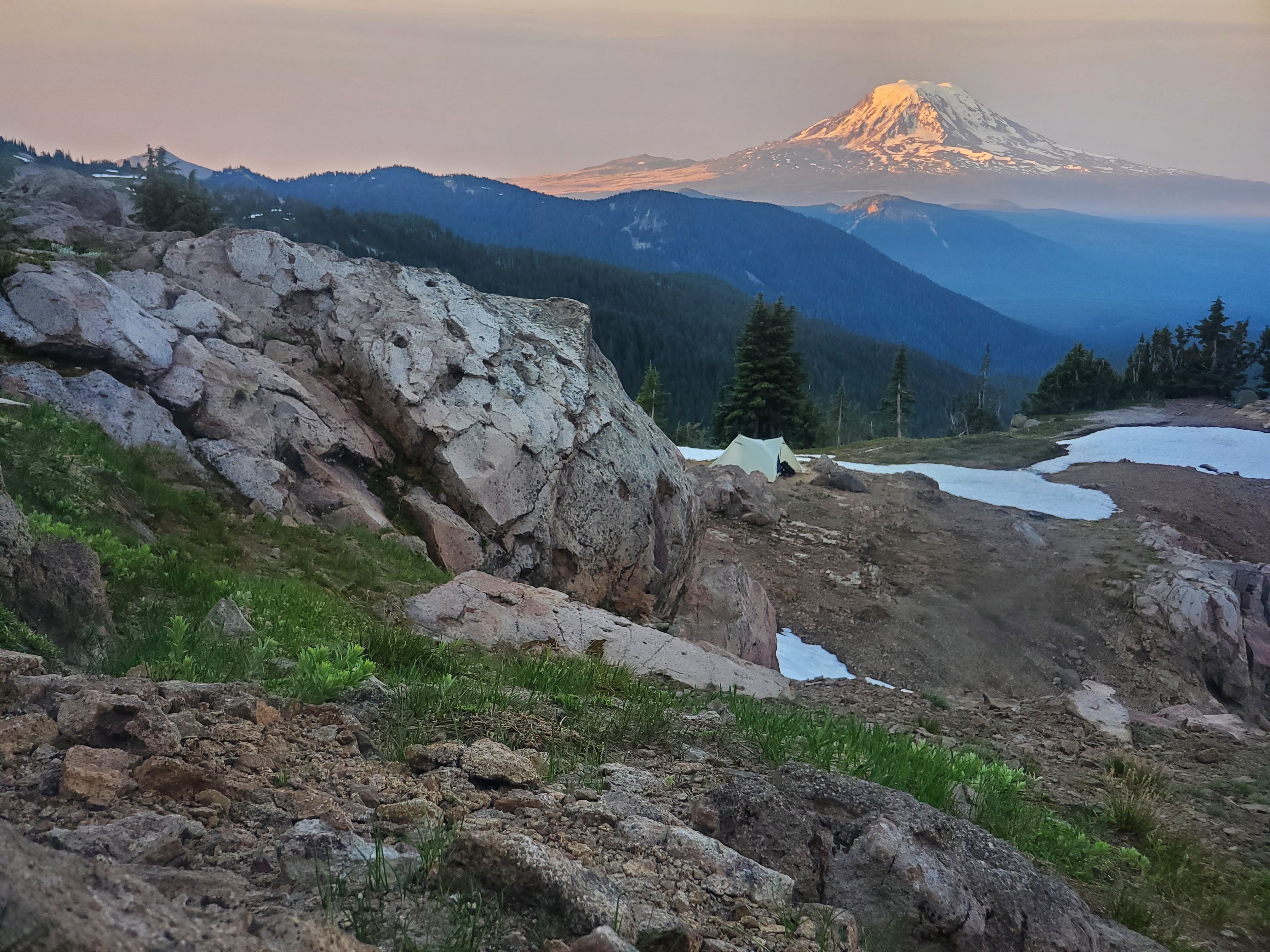 A mountain landscape along the Pacific Crest Trail